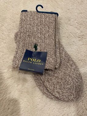 Polo Ralph Lauren Wool Blend Crew Socks Tan Heather NWT Men’s 10-13